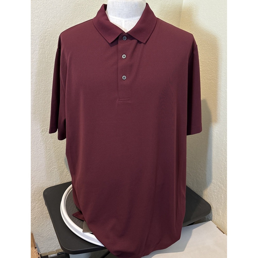 Grand Slam Performance Big & Tall Polo Shirt Men's 2XLT Maroon Golf Athletic NEW